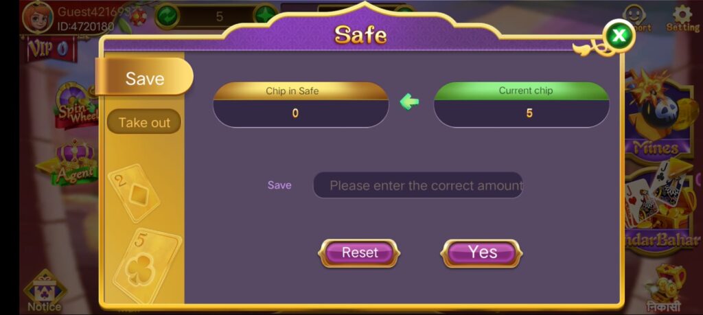 Safe Button Program In Rummy Joy