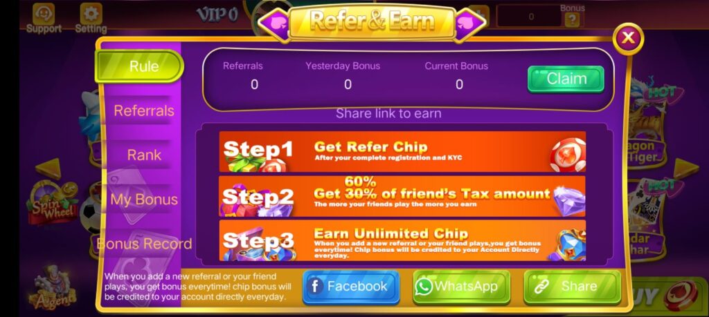 HOW TO REFER AND EARN IN TEEN PATTI ONLINE APP ?