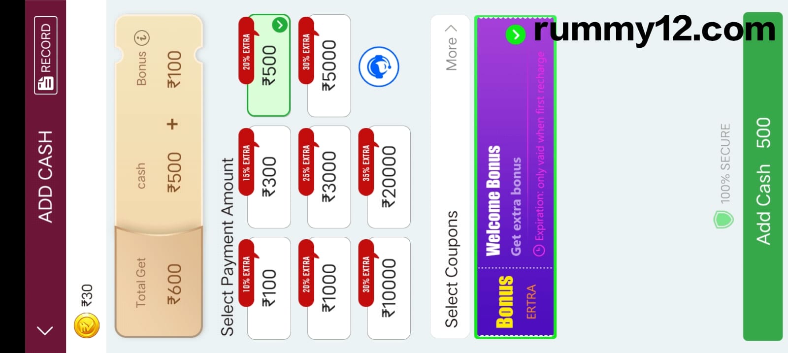 Add Cash In Rummy Soft App