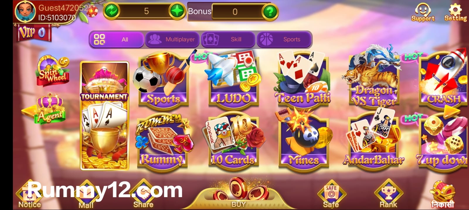 Available Games on Teen Patti Winner App